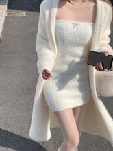 BXOXO party look inspos 2025 Winter Knitted Suits Women Y2k Clothing Korean Fashion 2 Piece Dress Sets Female Casual Cardigan Coast + Mini Dress Vintage